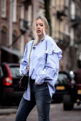 cách phối đồ với áo sơ mi form rộng