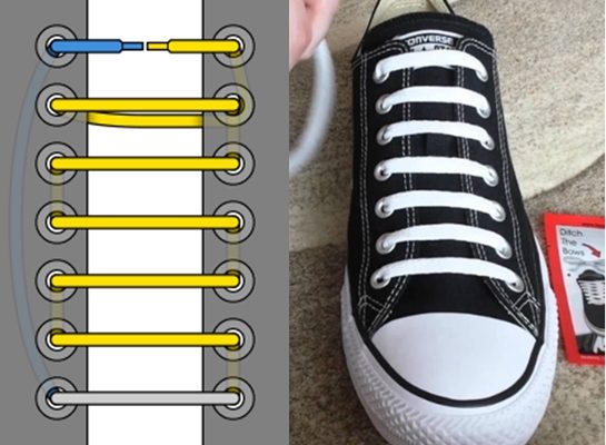 cách luồn dây giày