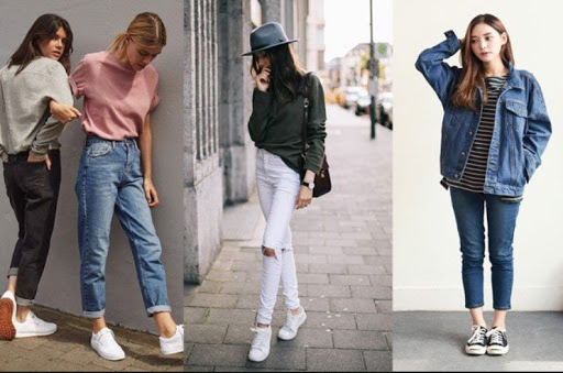 cach phoi quan jean voi giay