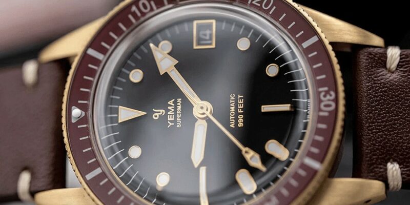 Đồng hồ Yema Superman Bronze Bordeaux