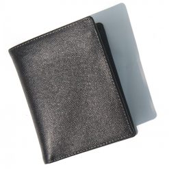 Ví da bò Taiga đen đứng