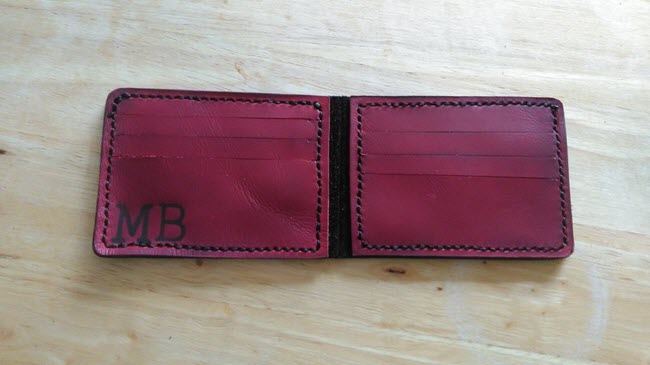tự may ví da nam handmade 