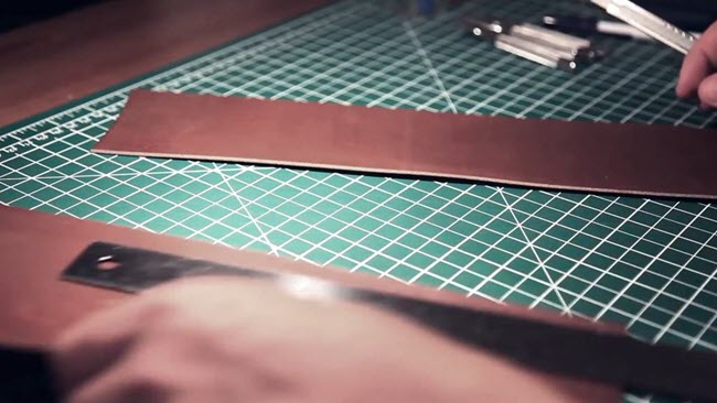 tự may ví da nam handmade 