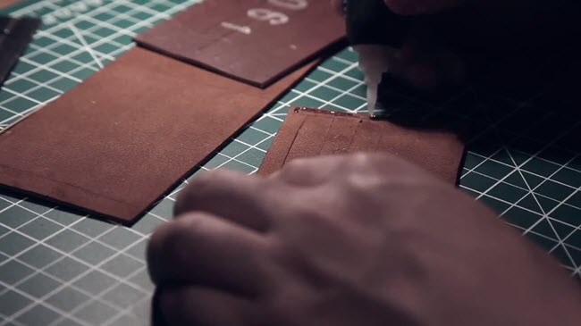 tự may ví da nam handmade 